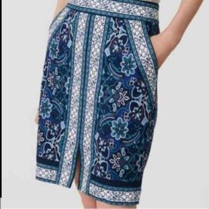 LOFT blue print skirt